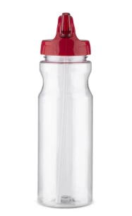 TRANCE butelis su šiaudeliais - Raudonas