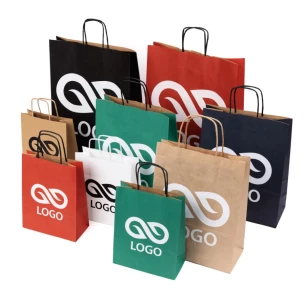 Dovanų pakuotė A4 formato spalvotas maišelis - žalias