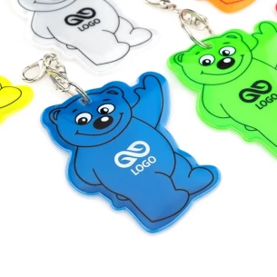 Atspindintis meškiukas raktų pakabukas - Geltonas