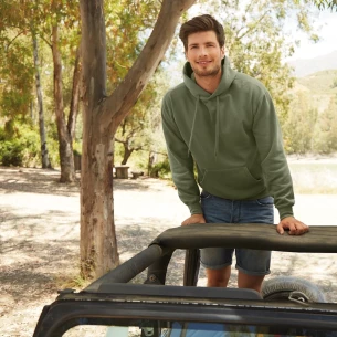 FOTL džemperis su gobtuvu - Olive